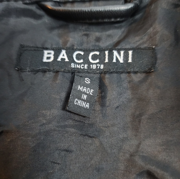 Baccini Faux Leather Motorcycle Jacket  Small - Picture 6 of 7